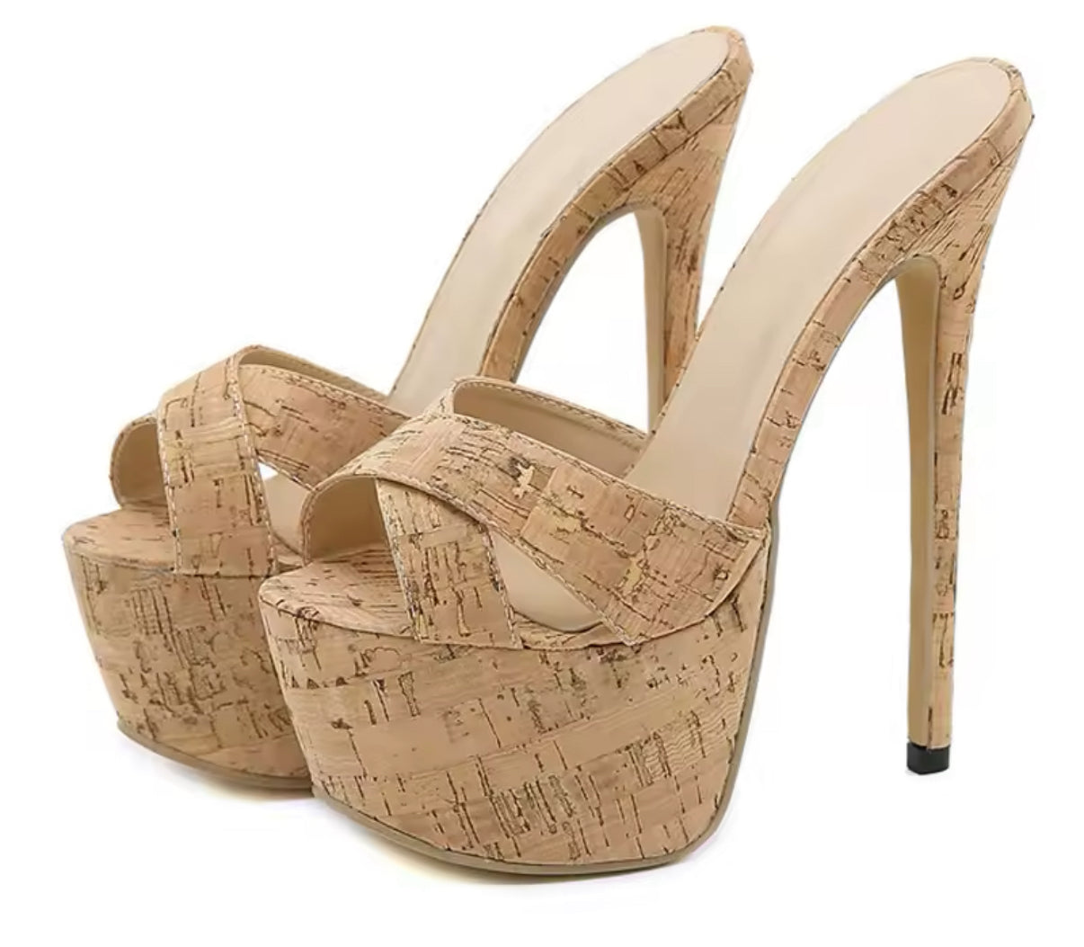 Pre-order Beige Platform Stiletto Sandal Heels (Shipping est. Oct 30th)