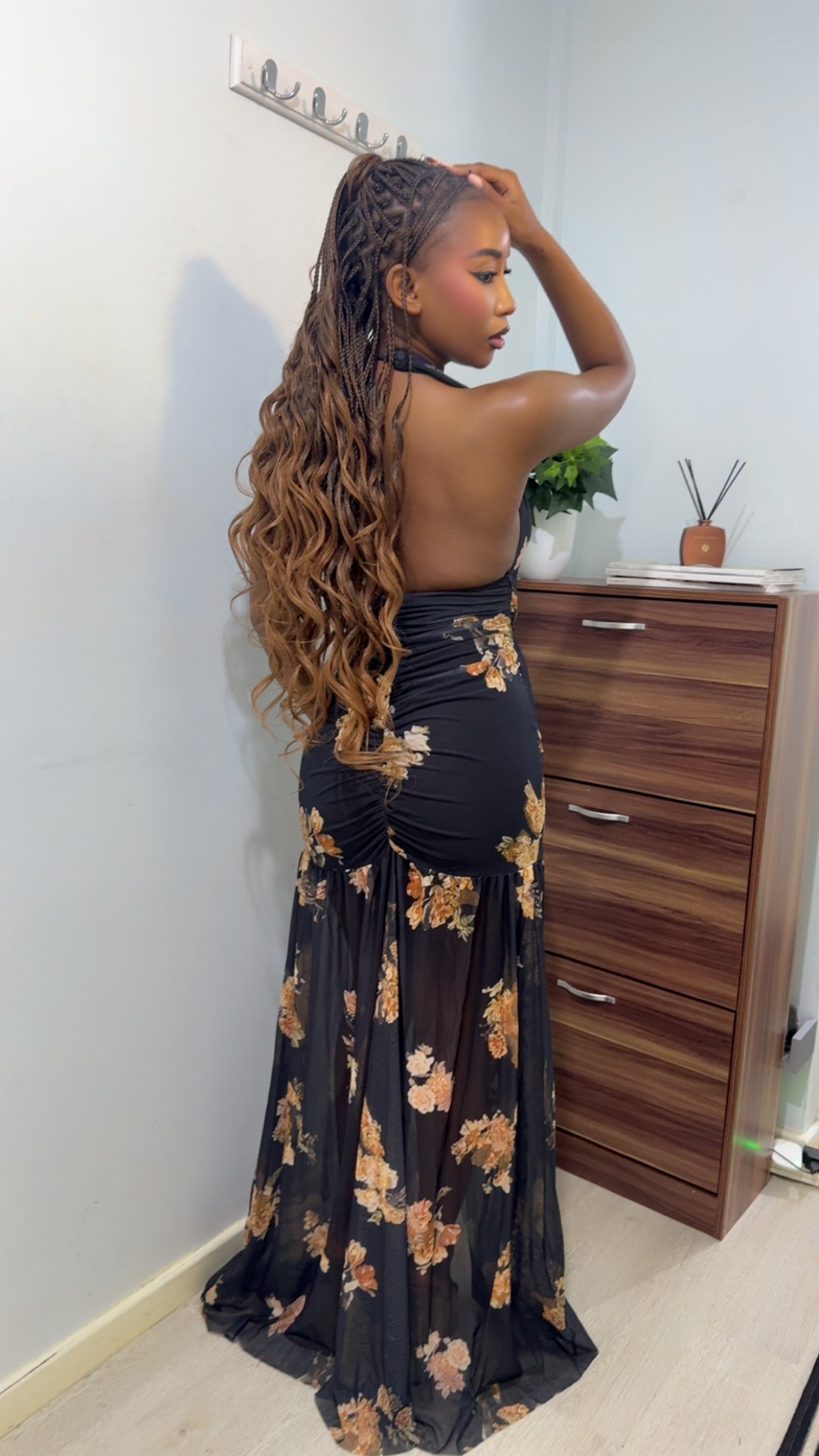 Pre-order Black Floral Maxi Dress (Shipping est. Oct 20th)